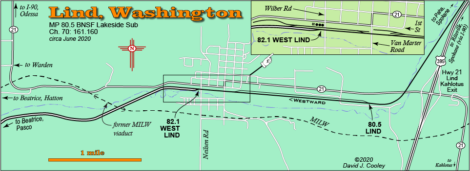 Map of Lind, WA