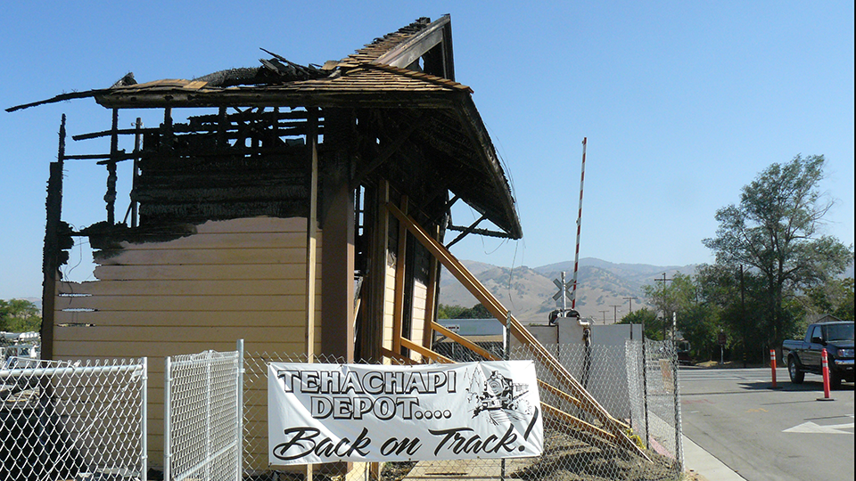 Burned Tehachapi Depot